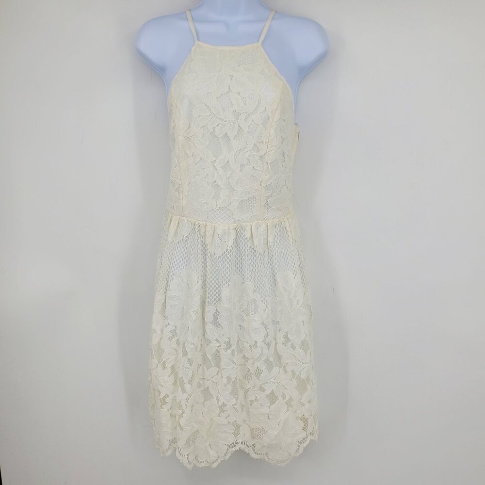 NWT Altar'd State Boho White Beachy Lace Strappy Graduation Vacation Dress Large